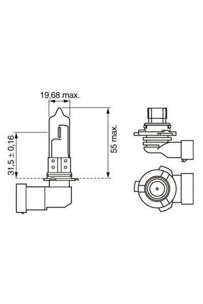 Bosch Bulb, Headlight High Beam Toyota Verso Van (_r2_) 2009-2018 Petrol