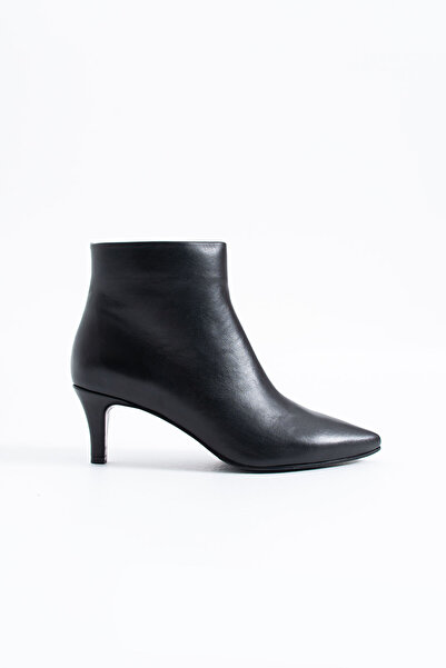 Siena Shoes حذاء سويفيا نسائي بكعب من الجلد الطبيعي بسحاب أسود