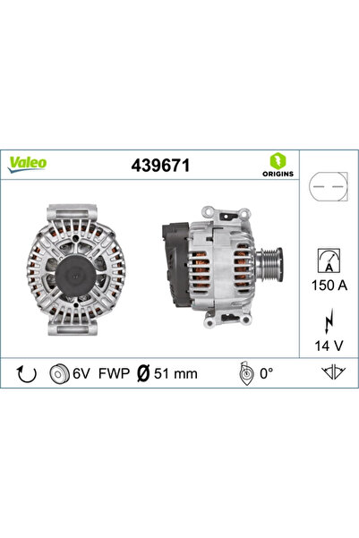 VALEO Generator / Alternator Mercedes-Benz C-Class/E-Class