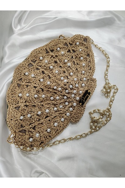 Dammy Bags Özel Tasarım İncili Midye Omuz Çantası