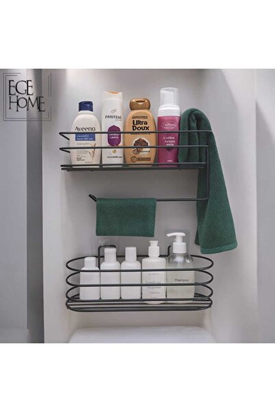EGE HOME STORE Ömür boyu paslanmaz 2 adet Banyo ve mutfak düzenleyici raf