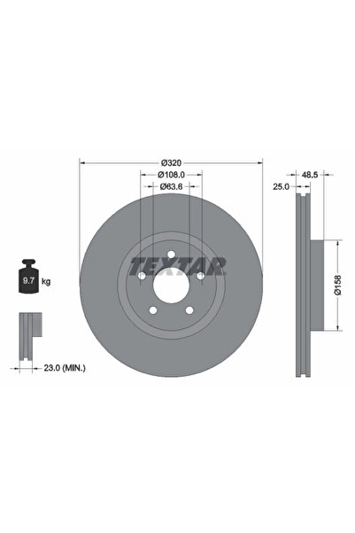 TEXTAR Дискови спирачки Ford Австралия Focus Volvo C30/C70 2/S40 2