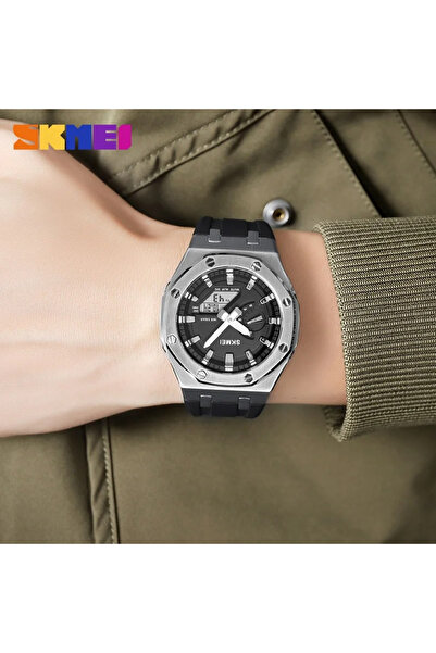 Skmei 2243 Silver-Black Men's Digital Watch – Multiple Functions, Sport Design, Stopwatch, Alarm