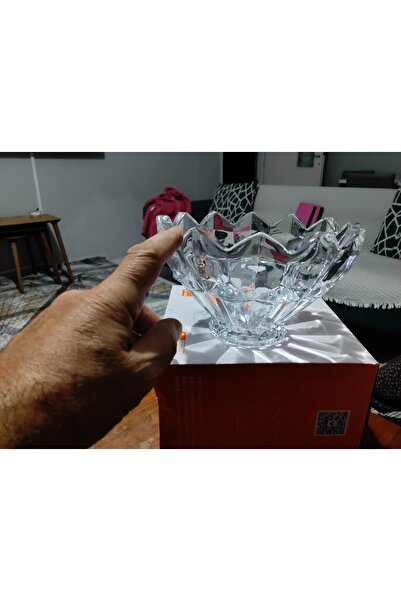 ORTAKÖY CENNETİ Crystal Look Glass Bowl Stylish Chocolate Bowl, Fruit Bowl and Presentation Bowl 19 cm Mouth 11 cm Mouth 8 cm Base