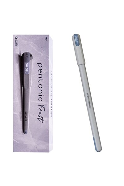 Linc Set of 10 Pentonic Frost Gel Pens, Grey Body, Black Tip, 0.6 mm