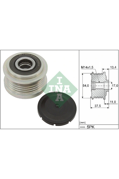 FAG Sistem Roata Libera Generator Alfa Romeo Mito Fiat 500/Doblo Microbus/Gra...