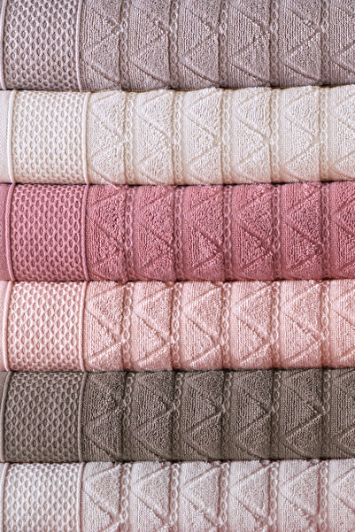 HRN Textile 12-Piece Cotton Low Twist 50X90 cm Towel Set - Soft and Absorbent