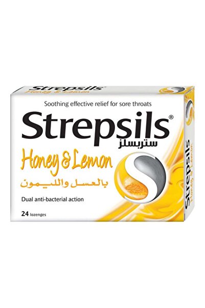 STREPSİLS علاج التهاب الحلق بنكهة العسل والليمون - ٢٤ قرصًا