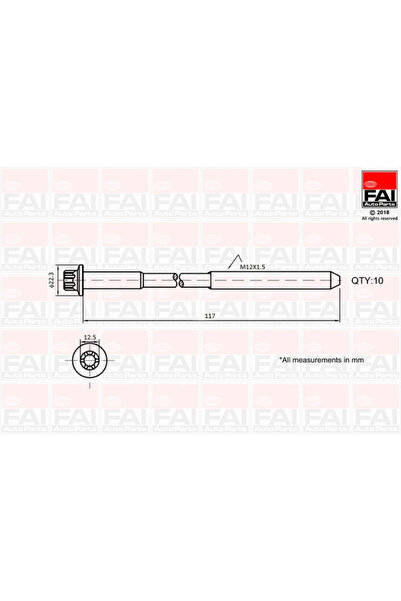 FAI AUTOPARTS Set Surub Chiulasa Renault Avantime/Clio 2/Espace 3