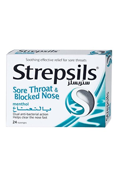 STREPSİLS Sore Throat And Blocked Nose Menthol Flavour - 24 Lozenges