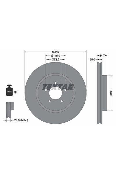 TEXTAR Disc Frana Chrysler 300C Dodge Challenger Cupe/Charger