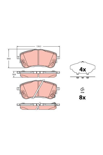 TRW Set Placute Frana Frana Disc Toyota Corolla Limuzina