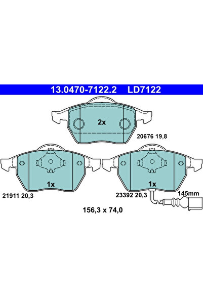 Ate Set Placute Frana Frana Disc Audi A3/Tt Seat Toledo 2 1995-2014
