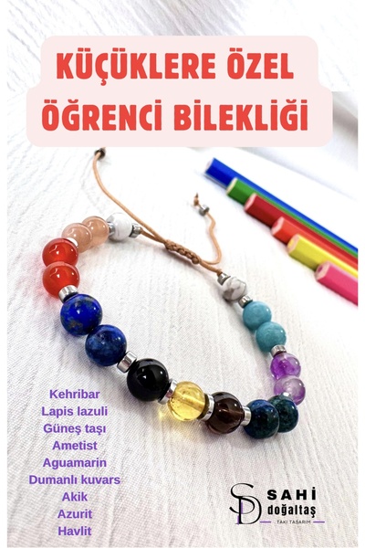 SAHİ_DOĞALTAŞ Küçüklere Özel Öğrenci Bilekliği – Doğal Taş – Enerji ve Odak Desteği