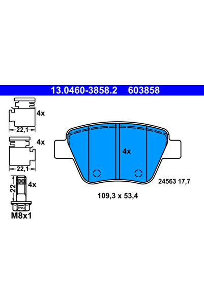 Ate Set Placute Frana Frana Disc Audi A1/A3 Seat Leon 1998-2019