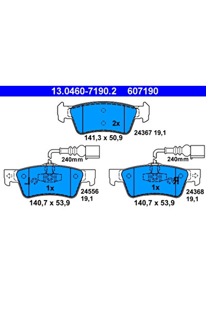 Ate Set Placute Frana Frana Disc Vw Touareg