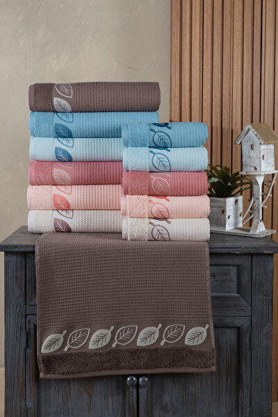 HRN Textile 6-Piece Cotton Low Twist 50X90 cm Towel Set - Soft and Absorbent