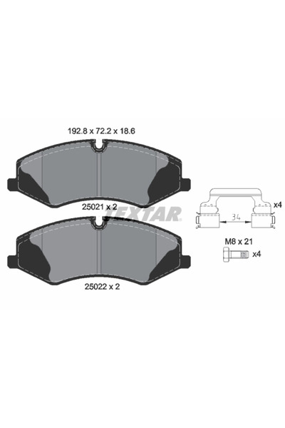 TEXTAR Комплект спирачни накладки за дискови спирачки Land Rover Range Rover 3