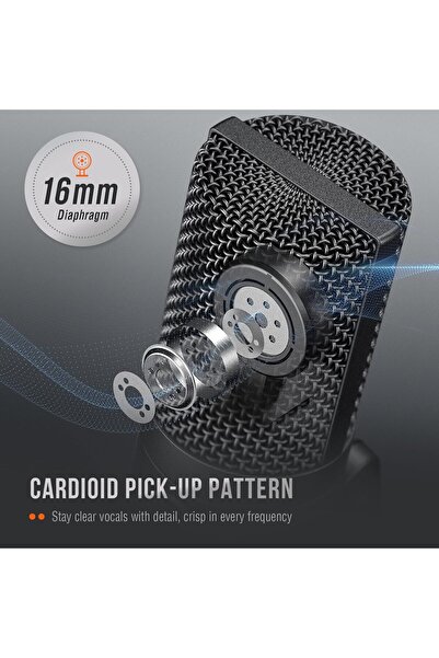 Fifine طقم ميكروفون USB مكثف استوديو T669 - أسود