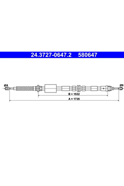 Ate Parking Brake Cable Ford Mondeo 3