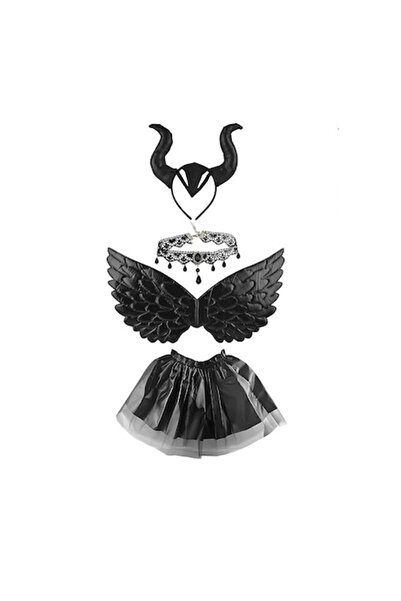 DELPI Costum Devil Queen, Set coarne, colier, fusta, aripi si bagheta, 3-10 a...