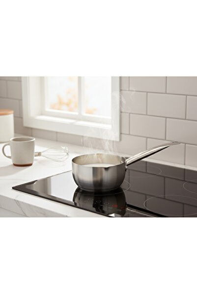 ALSAIF KITCHEN 16 cm Paslanmaz Çelik Ölçü Kaplı Sütlük Sosluk (1.2 Lt) / Stainless Steel Measuring Milk & Sauce Pot