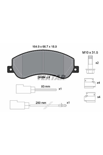 Krieger Set Placute Frana Frana Disc Ford Transit Tourneo Bus/Transit