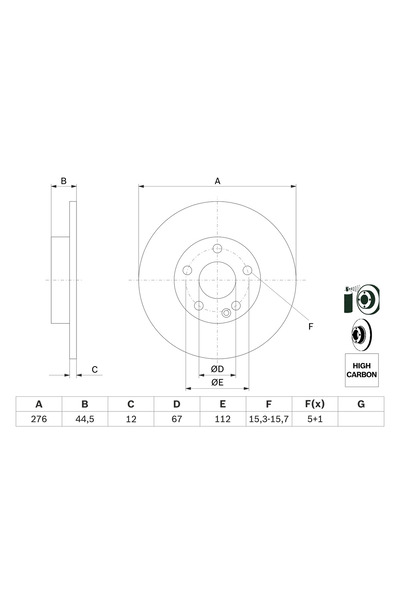Bosch Дискови спирачки Mercedes-Benz A-класа