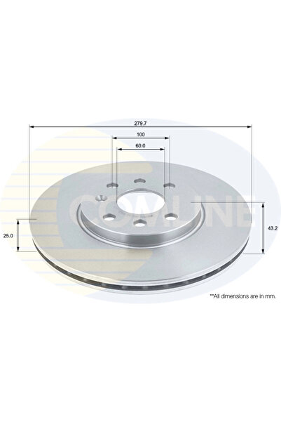 Comline Disc Frana Opel Astra H/Combo Tour/Meriva A Microbus Vauxhall Astra M...