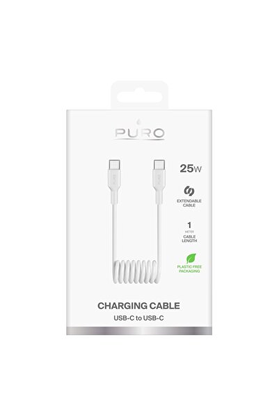 Other Cablu przewód spiralny USB-C 25W 1m - biały