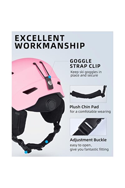 JetBlaze BT99 Ski Helmet, for Men and Women, Size L (58-61 cm), Pink Color