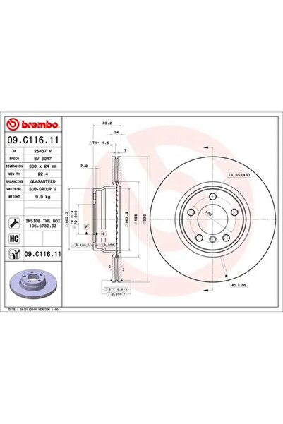 Brembo Disc Frana Bmw 2/3/4 Bmw (Brilliance) 3 Series