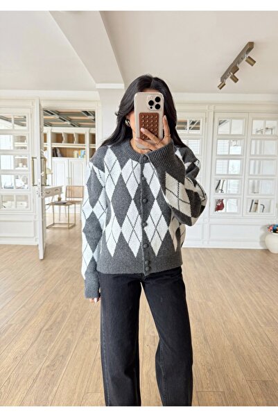 CADDELAMODA Women's Argentine Patterned Cardigan