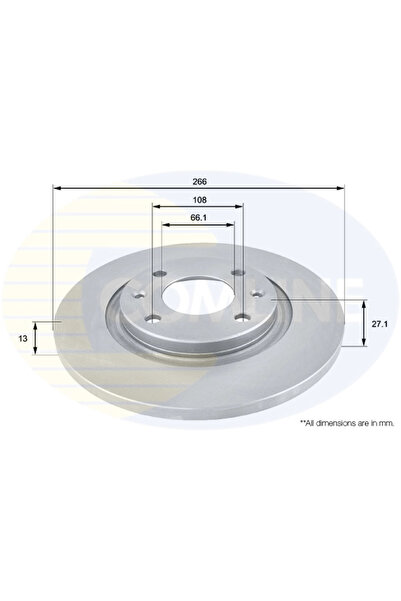 Comline Disc Frana Citroen Berlingo / Berlingo First Microbus/C-Elysee/C2 Peu...