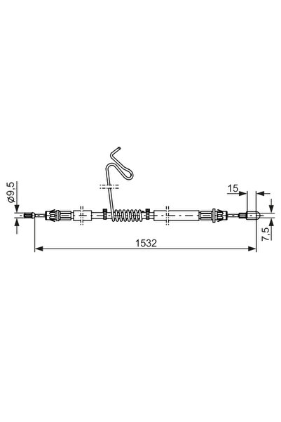 Bosch Parking Brake Cable Ford Transit Tourneo Bus/Transit