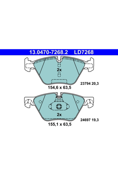 Ate Set Placute Frana Frana Disc Bmw 5 2009-2017