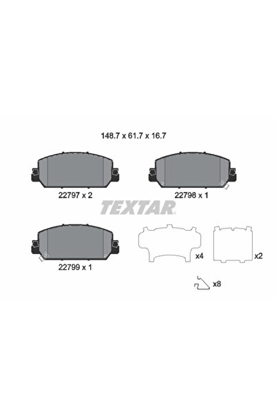 TEXTAR Set Placute Frana Frana Disc Acura (Gac) Cdx Honda Clarity Limuzina/Cr...