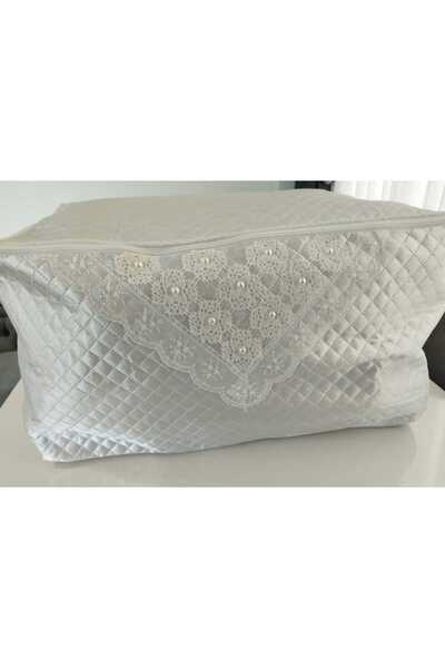 Üstünel Tekstil HEDİYELİK ÇEYİZLİK GÜNDELİK SATEN KAPİTONELİ FERMUARLI YORGAN HURCU . SÜSLÜ