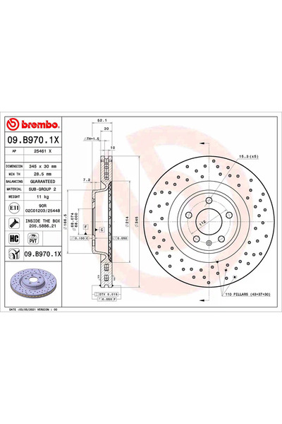 Brembo Set Discuri Frana Audi A5/A6 C7/A7 2007-2019
