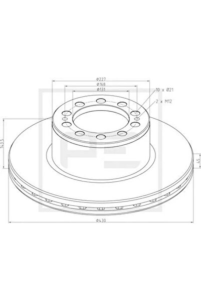 PE AUTOMOTIVE Disc Frana Fata Mercedes-Benz Actros/Atego/Axor 2