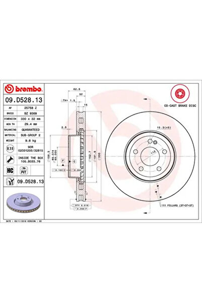 Brembo Disc Frana Mercedes-Benz C-Class/E-Class Mercedes-Benz (Bbdc) C-Class/...