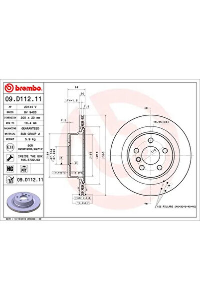Brembo Disc Frana Bmw 3/4 Bmw (Brilliance) 3 Series