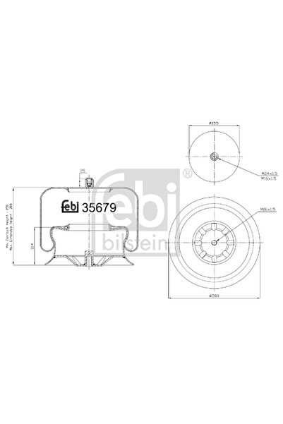FEBI BILSTEIN Burduf, Suspensie Pneumatica Mercedes-benz Actros 1996-2002 Diesel
