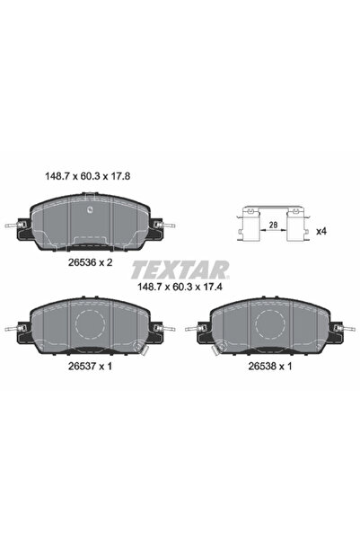 TEXTAR Set Placute Frana Frana Disc Honda Civic Xi/E