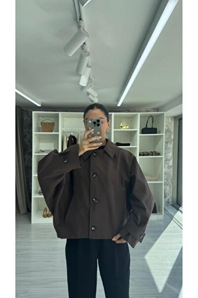 LUUNA STORE YARASA KOL TRENÇKOT - KAHVE