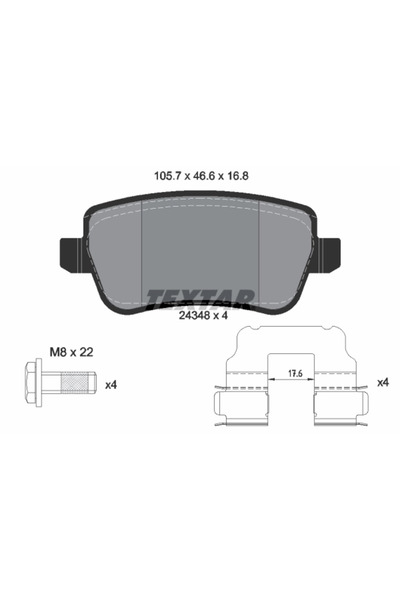 TEXTAR Комплект спирачни накладки за дискови спирачки Fiat Croma