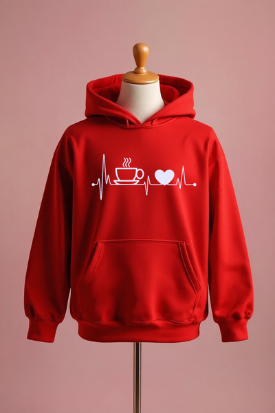 Vordevia سويت شيرت كبير الحجم مصنوع من القطن بطبعة القهوة وثلاثة خيوط