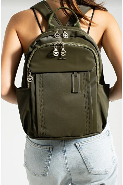 eflanmoda Rucsac Mega Satin cu mai multe compartimente, dimensiuni 36x26