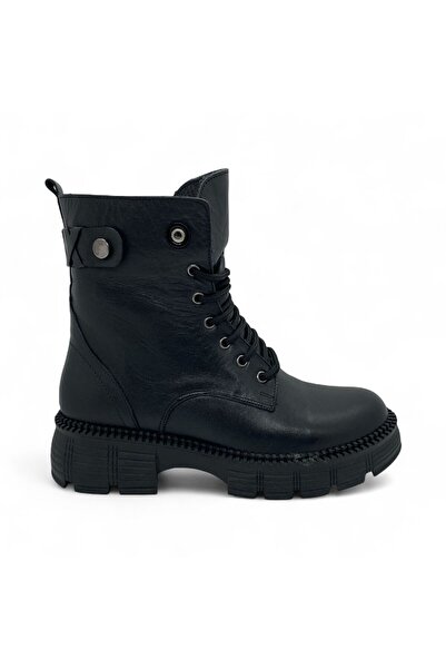 Stepka Shoes Belle Hakiki Deri Kadın Bağcıklı Postal Bot