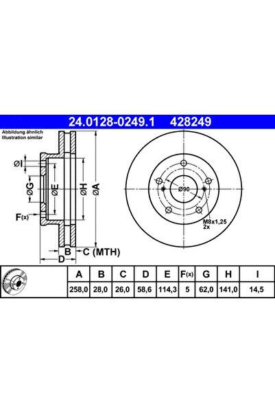 Ate Disc Frana Toyota Hilux 7 Pick-Up/Innova / Kijang Innova 1